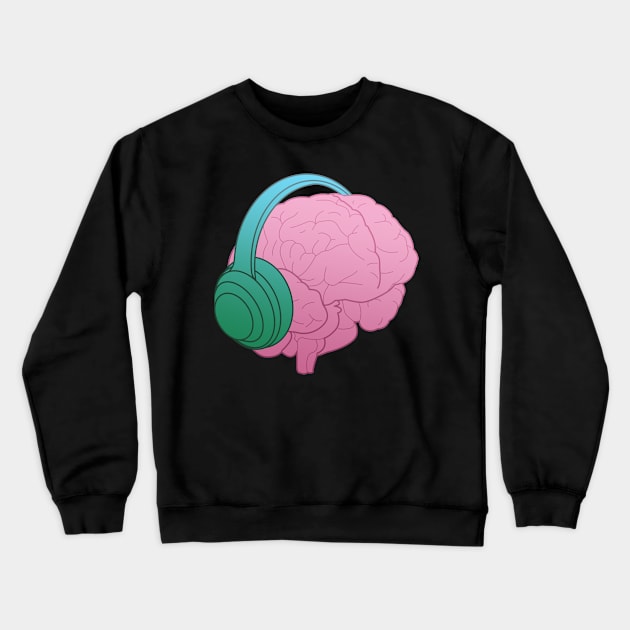 Active Listeners Pod-Brain Text Free Crewneck Sweatshirt by Active Listeners Podcast